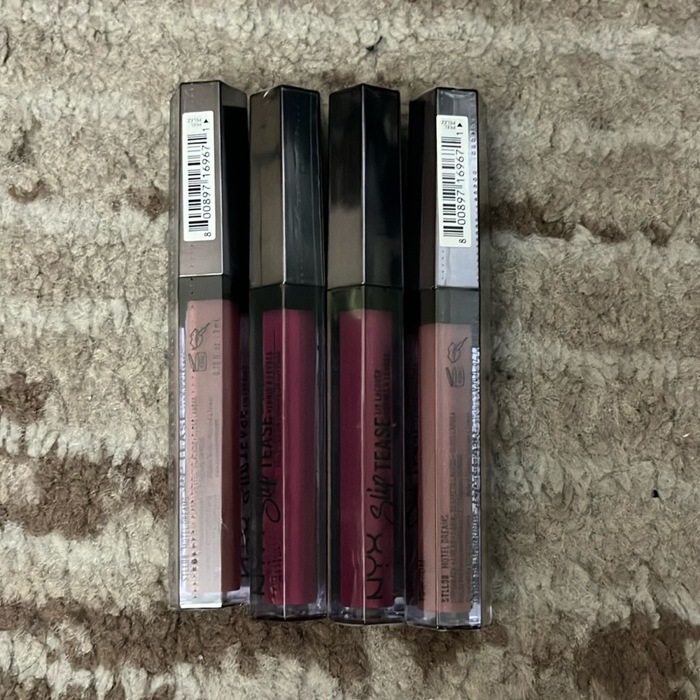 ✨ NYX Slip Tease Lip Gloss - 4 Pack Bundle Set